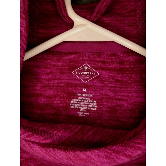 St John's Bay Women’s Pull Over Mock Neck Sweat Shirt Fuchsia M - Picture 4 of 6